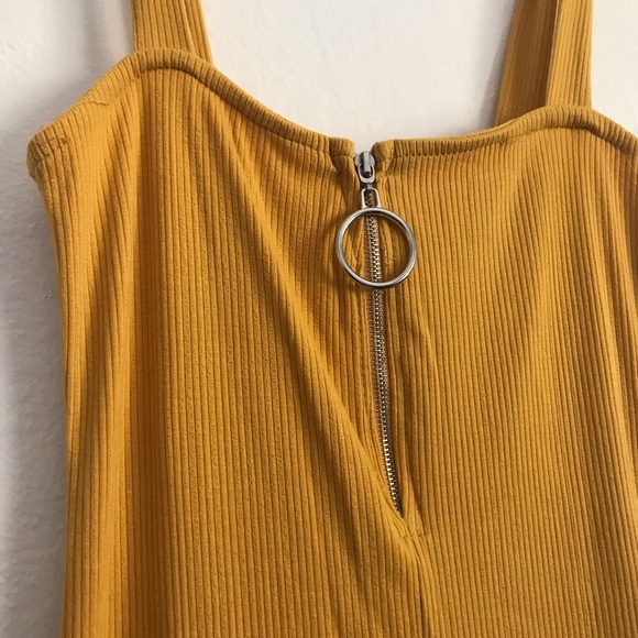Yellow Ribbed Jumpsuit - Picture 2 of 4